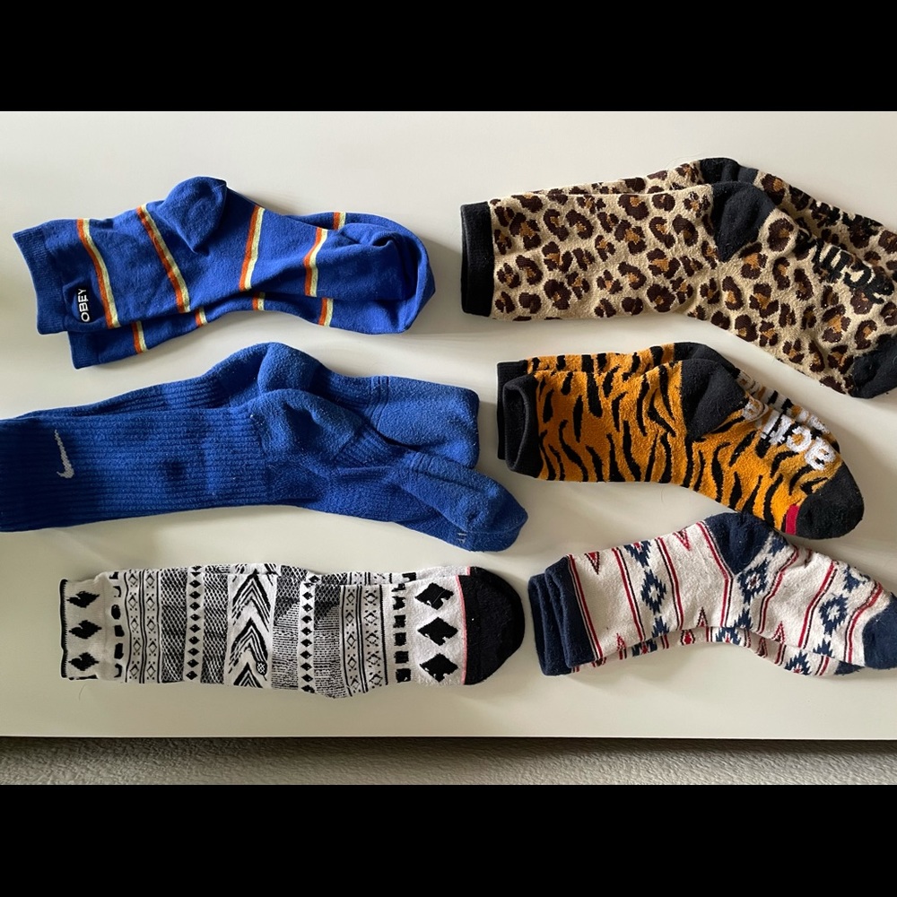 Crew Sock Bundle: Nike, Stance, Obey, Active Ride